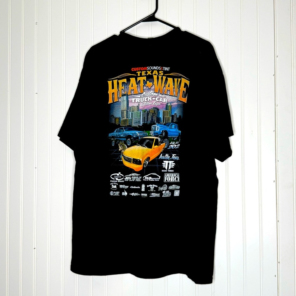 Texas Heat Wave Custom Truck Car And Tattoo Expo Austin Tx July 2022 Tee 2XL
